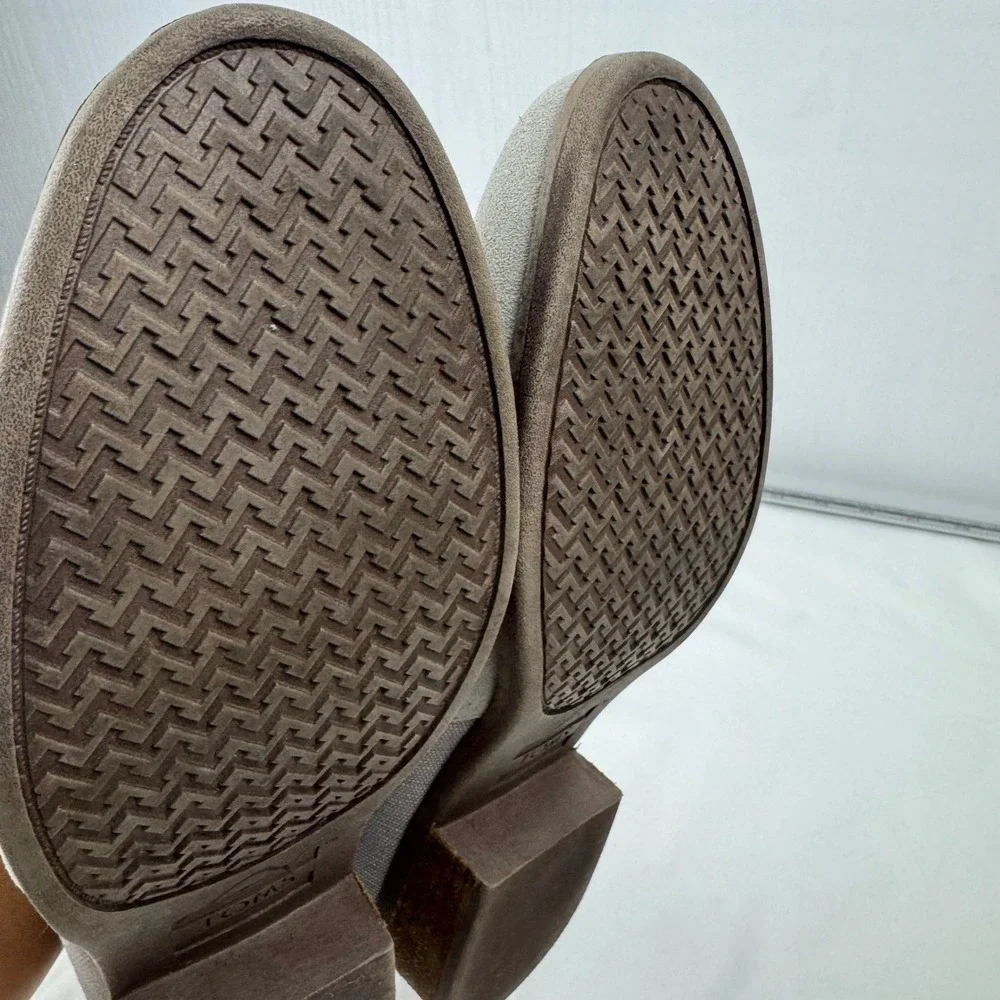 TOMS Women's Gray Suede Textile Block Heel Loafers Casual Office Shoes Size 12‎